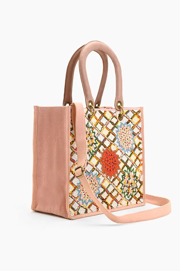 America and Beyond Petals in the Waffle Grove Tote Women Totes
