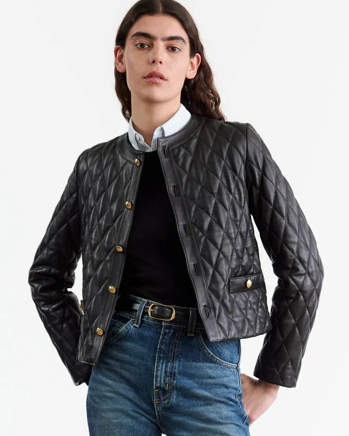 AMY LEATHER JACKET Black Women Nili Lotan Jackets and Blazers