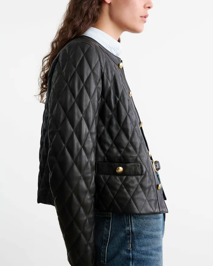 AMY LEATHER JACKET Black Women Nili Lotan Jackets and Blazers
