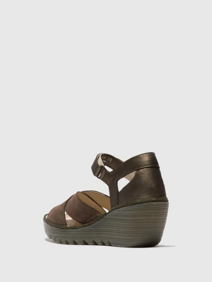 Ankle Strap Sandals YENT365FLY PEWTER Women Fly London Sandals