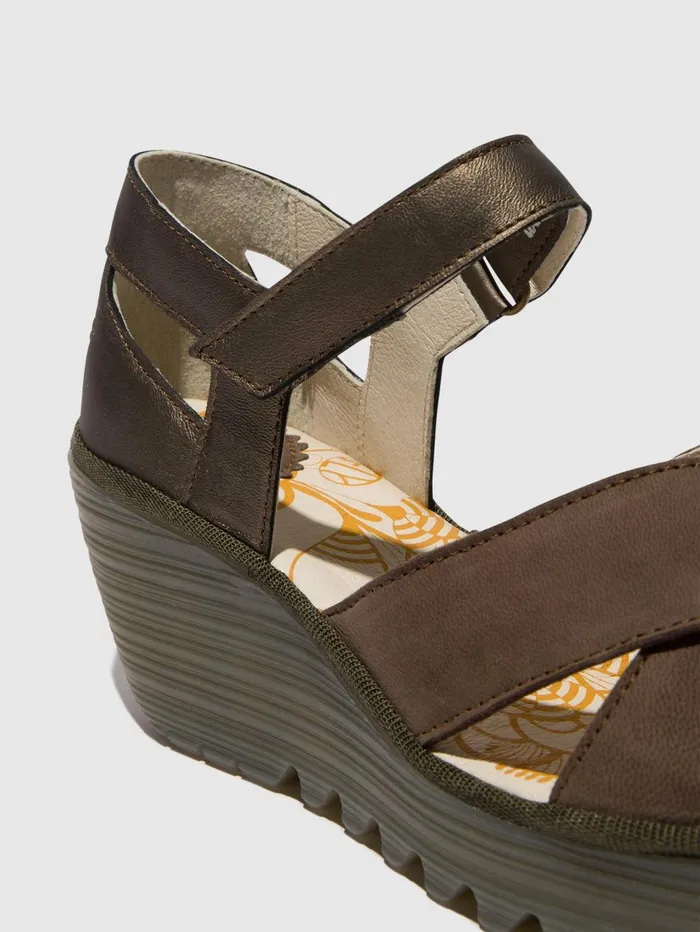 Ankle Strap Sandals YENT365FLY PEWTER Women Fly London Sandals