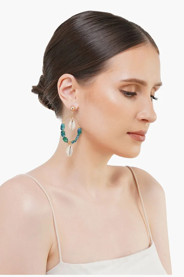 Aqua Shore Charms Earrings Women Earrings America and Beyond