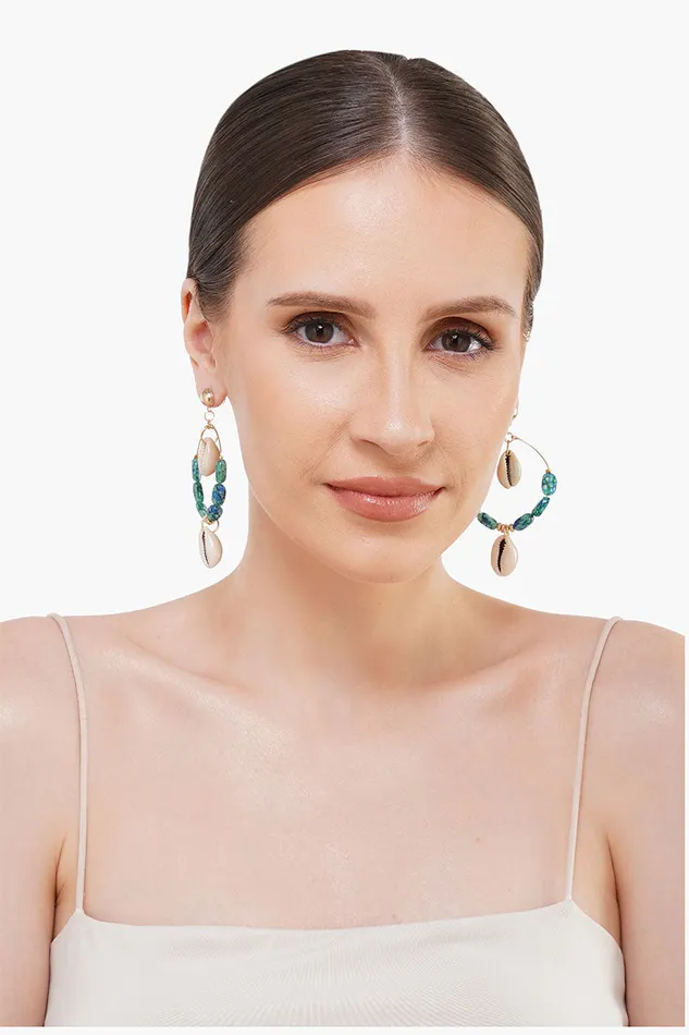 Aqua Shore Charms Earrings Women Earrings America and Beyond