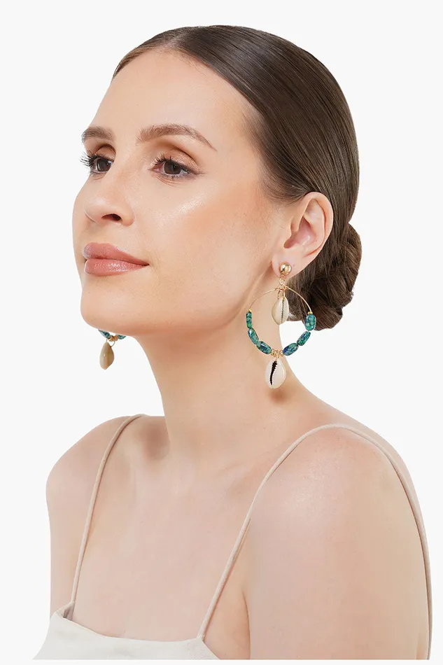 Aqua Shore Charms Earrings Women Earrings America and Beyond