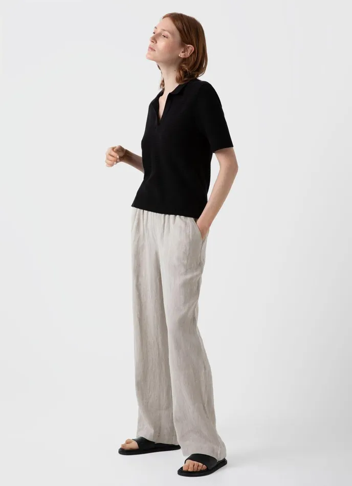 Archive Knit Polo Black Women SUNSPEL Tshirts and Tops