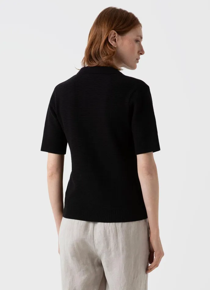 Archive Knit Polo Black Women SUNSPEL Tshirts and Tops