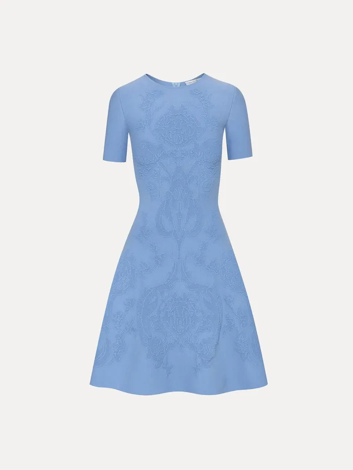 Art Nouveau Knit Dress Aventurine Women Oscar De La Renta Dresses