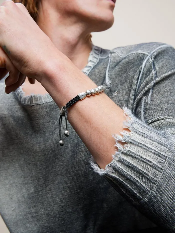 ARTISANAL SILVER BRACELET Silver Men John Varvatos Jewelry
