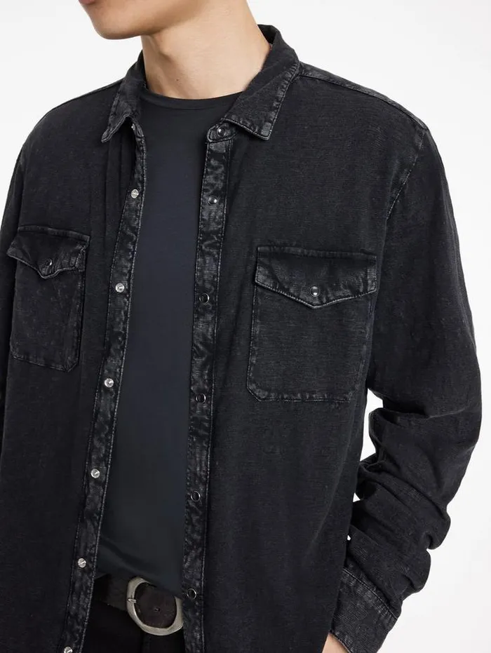 ARVON WESTERN SHIRT Charcoal Men John Varvatos Shirts