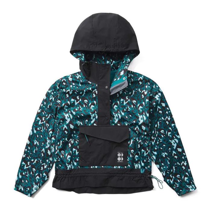 Ascend Whisper Anorak X Sweaty Betty Blue Brushstroke Leopardblack Women Merrell Outerwear