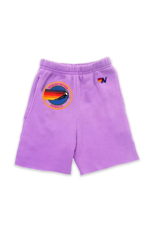 Aspen Sweatshorts 8211 Neon Purple Kids Aviator Nation Shorts