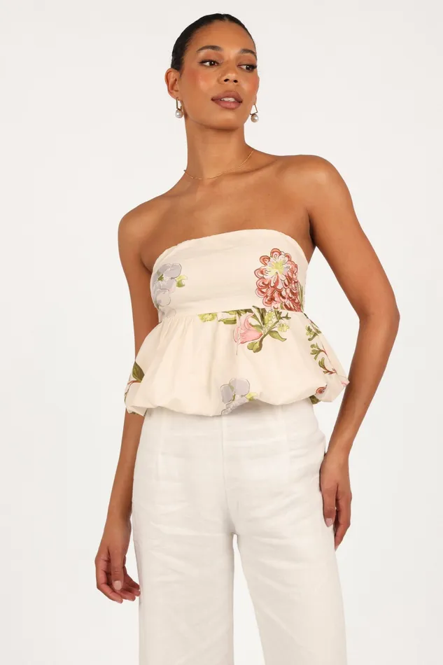 Aurelie Strapless Top Native Flora Women Tops Petal and Pup