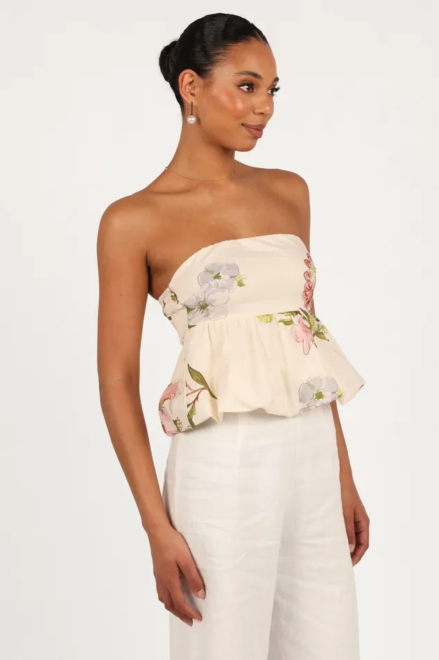Aurelie Strapless Top Native Flora Women Tops Petal and Pup