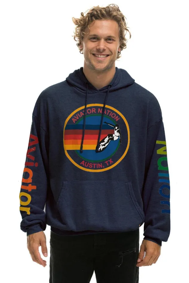 Austin Relaxed Pullover Hoodie 8211 Navy WomenMen Aviator Nation Hoodies