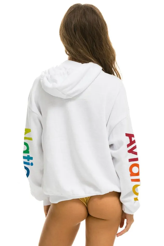 Austin Relaxed Pullover Hoodie 8211 White WomenMen Aviator Nation Hoodies