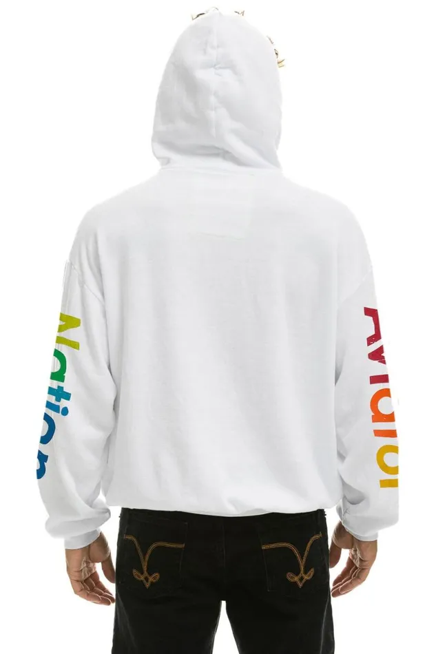 Austin Relaxed Pullover Hoodie 8211 White WomenMen Aviator Nation Hoodies