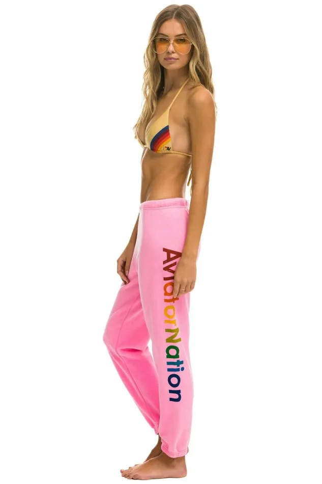 Austin Sweatpants 8211 Neon Pink Women Aviator Nation Sweatpants