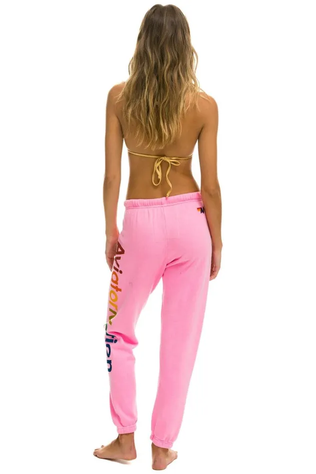 Austin Sweatpants 8211 Neon Pink Women Aviator Nation Sweatpants