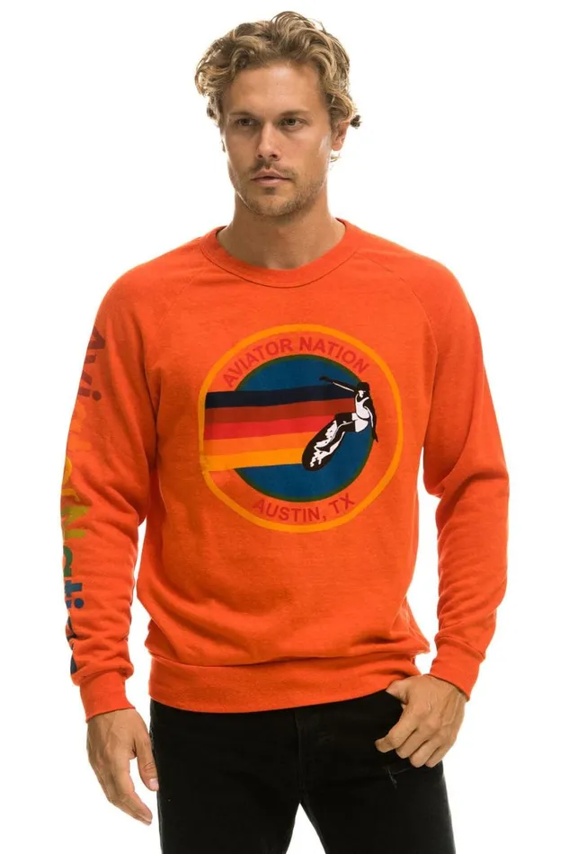 Austin Sweatshirt 8211 Orange WomenMen Aviator Nation Sweatshirts