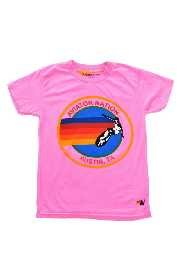 Austin Tee 8211 Neon Pink Kids Aviator Nation Tees
