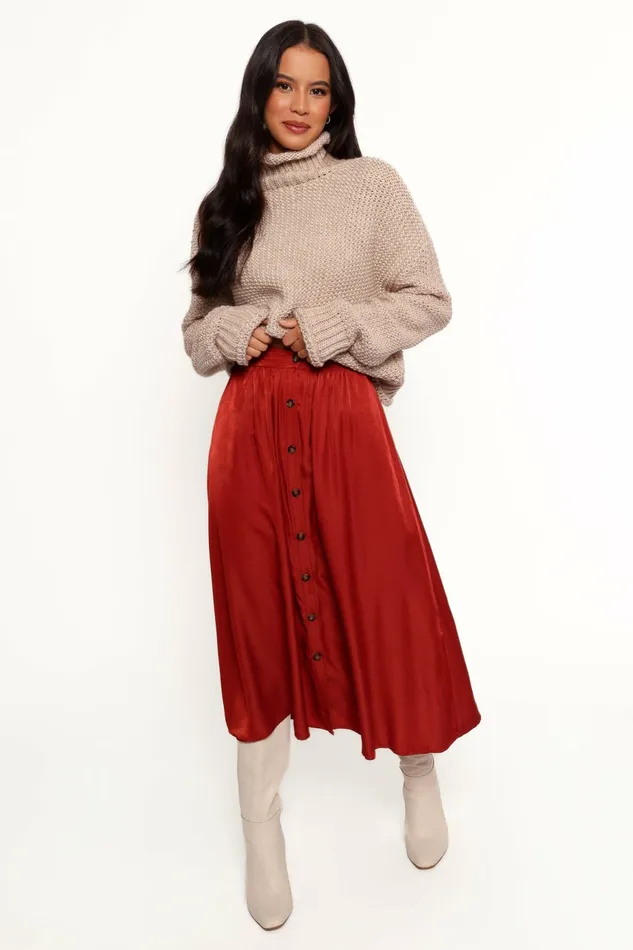 Ava Skirt Rust Women Tops Petal and Pup