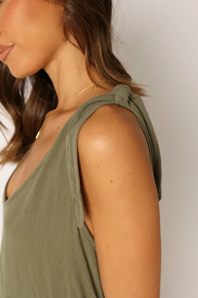 Ayla Linen Jumpsuit Olive Women Jumpsuits and Rompers Petal and Pup