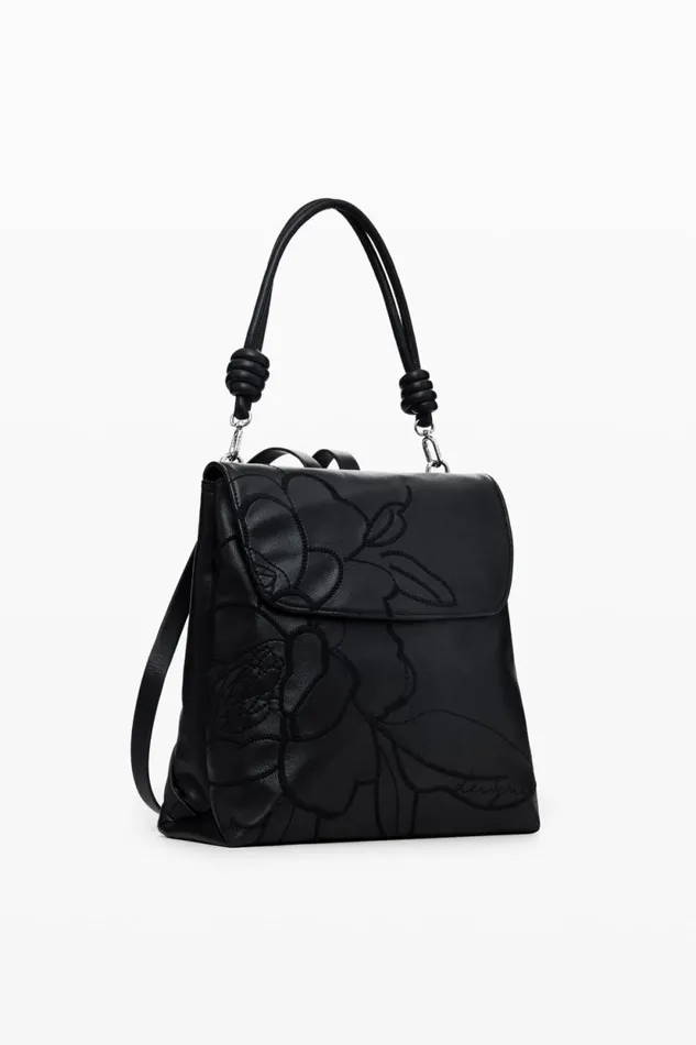 Backpacks Women Desigual Mini Botanical Multiposition Backpack Black
