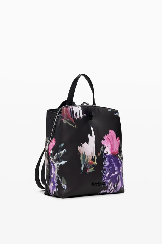 Backpacks Women Desigual Mini Faux Leather Backpack Black