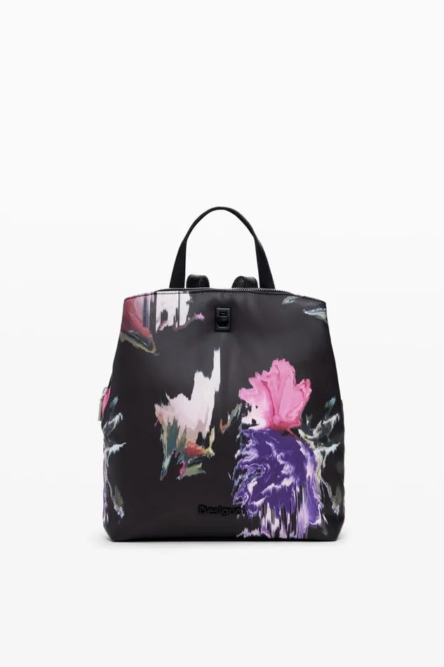 Backpacks Women Desigual Mini Faux Leather Backpack Black
