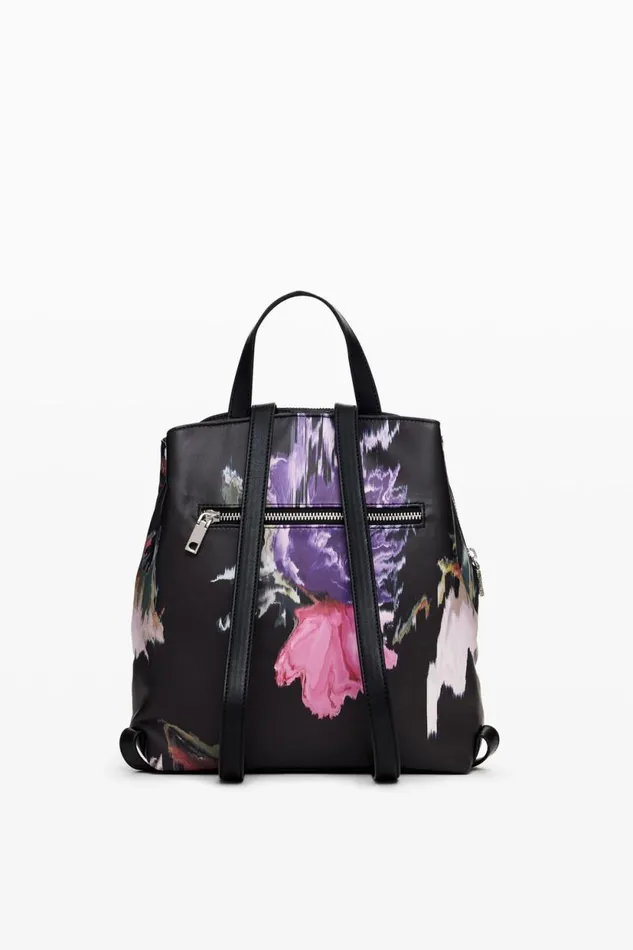 Backpacks Women Desigual Mini Faux Leather Backpack Black