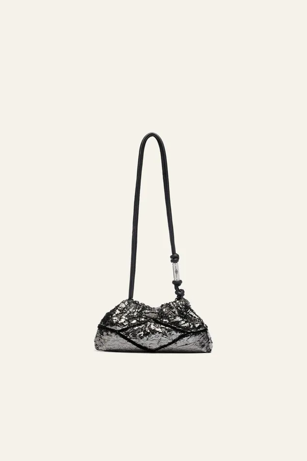 Bag With Crinkled Details June Gray Women Baandsh Bags