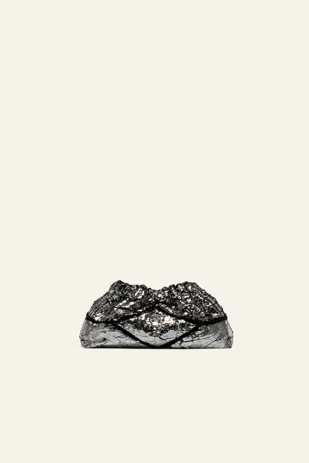 Bag With Crinkled Details June Gray Women Baandsh Bags