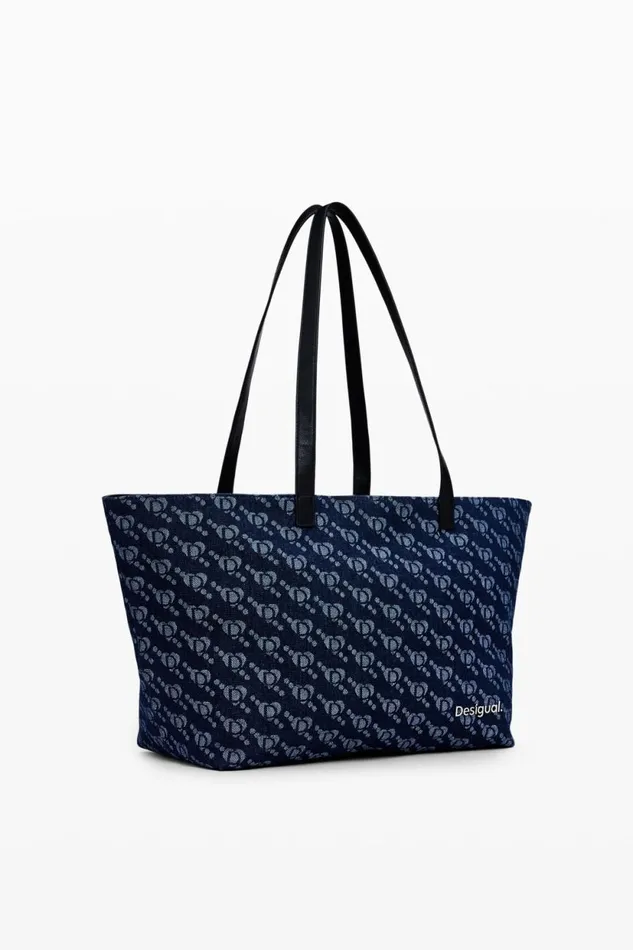 Bags Women Desigual Desigual Logo Shopper Bag Blue
