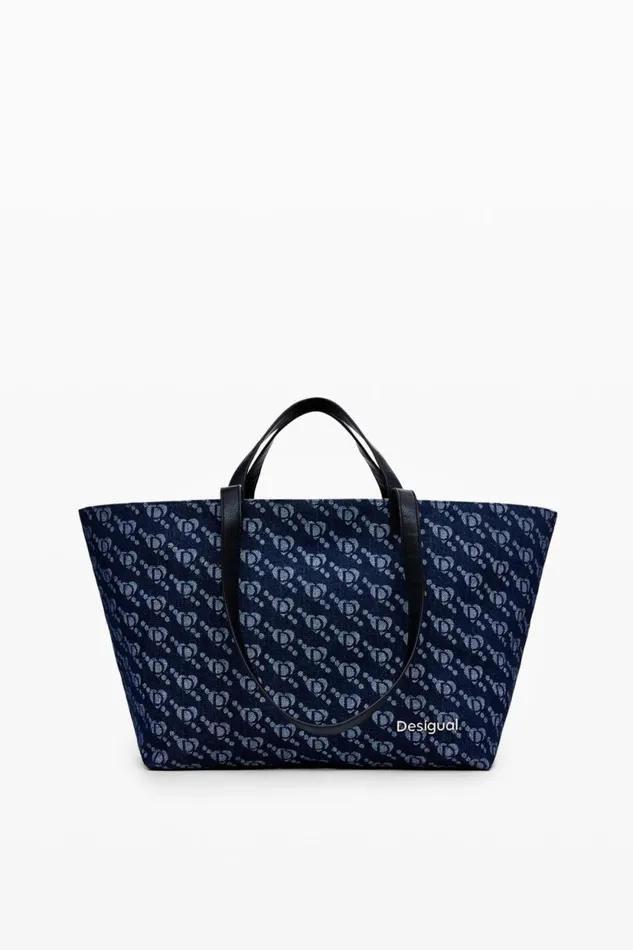 Bags Women Desigual Desigual Logo Shopper Bag Blue