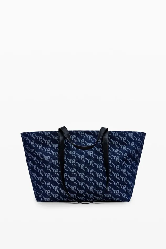 Bags Women Desigual Desigual Logo Shopper Bag Blue