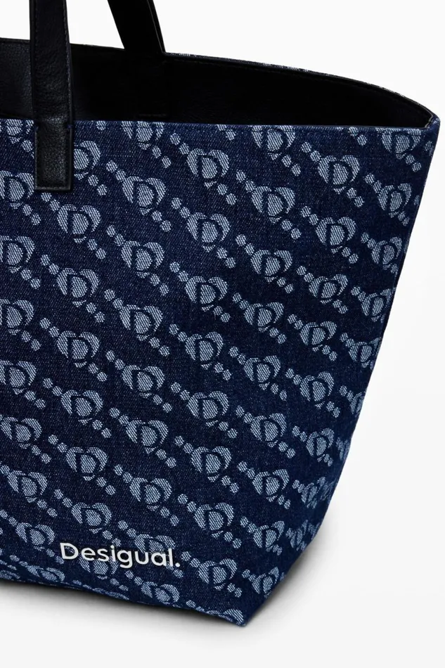Bags Women Desigual Desigual Logo Shopper Bag Blue