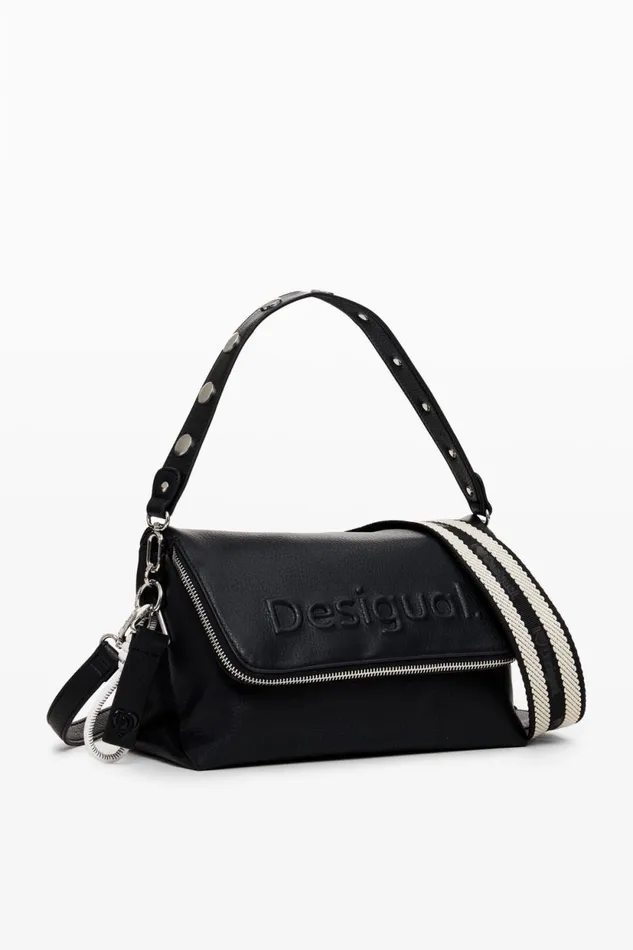 Bags Women Desigual M Half Logo Crossbody Bag Black