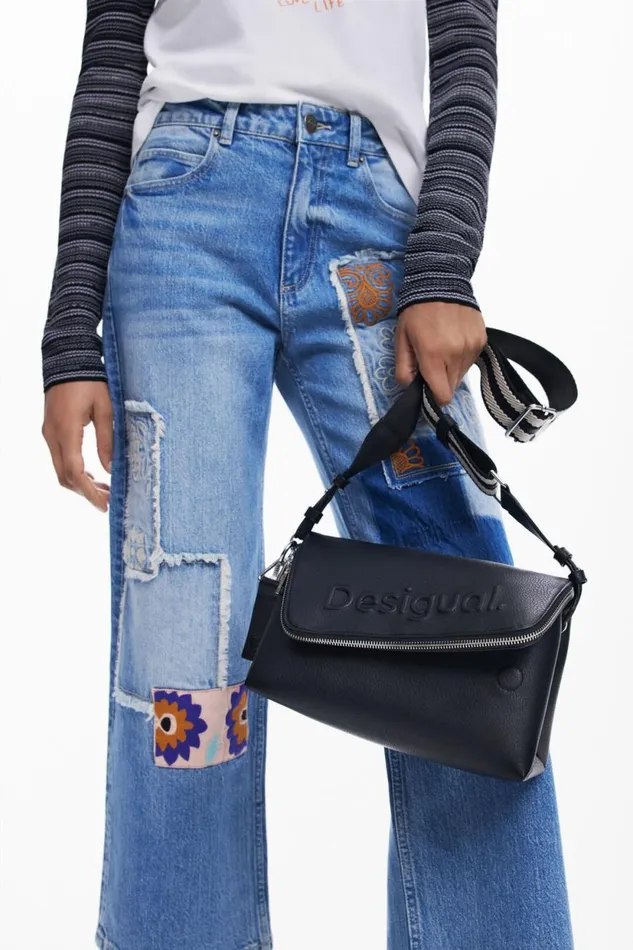 Bags Women Desigual M Half Logo Crossbody Bag Black