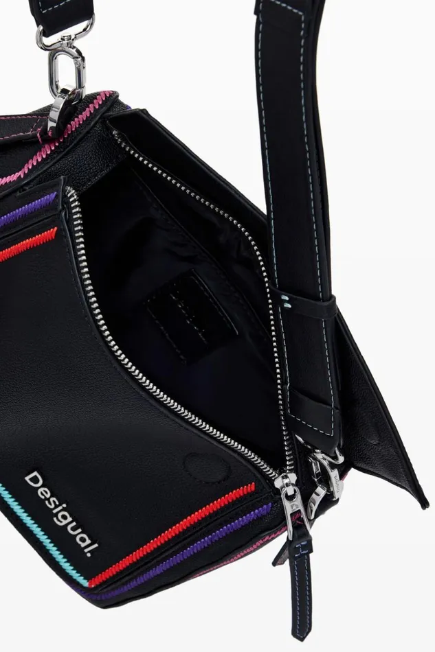 Bags Women Desigual Multilineal Handbag With Zipper Black