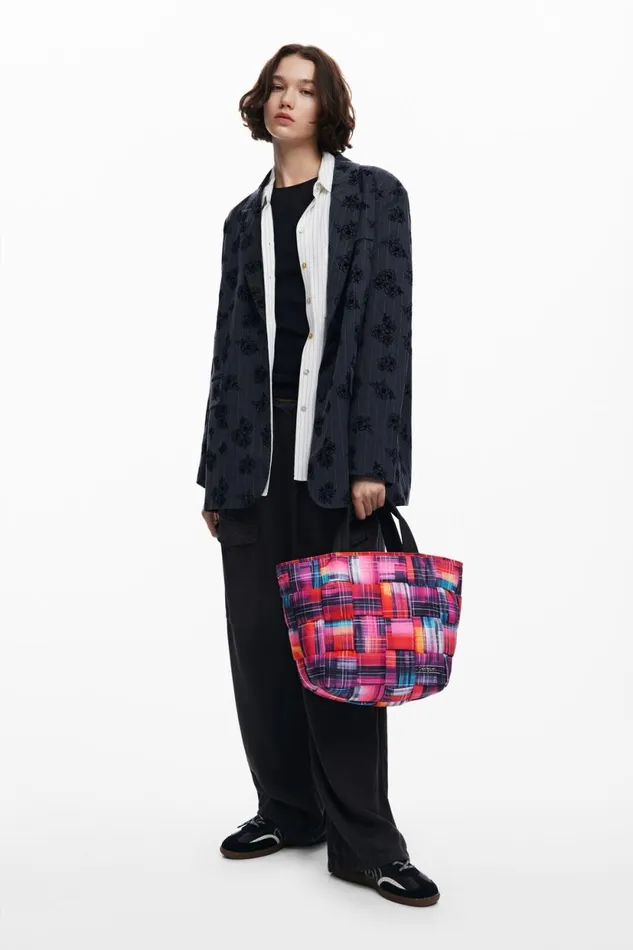 Bags Women Desigual Nylon Bag With Arty Multiposition Handles Materialfinishes