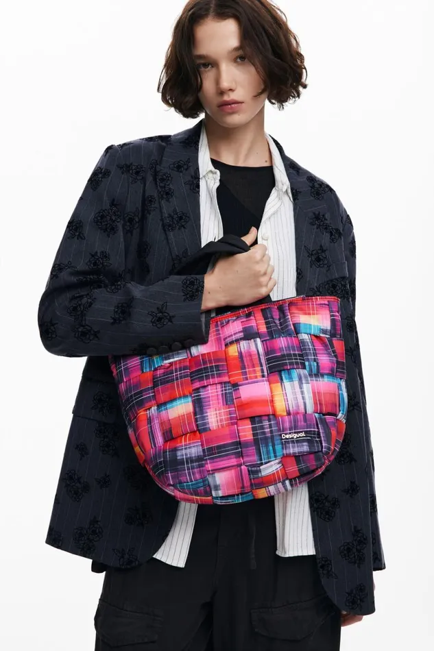 Bags Women Desigual Nylon Bag With Arty Multiposition Handles Materialfinishes