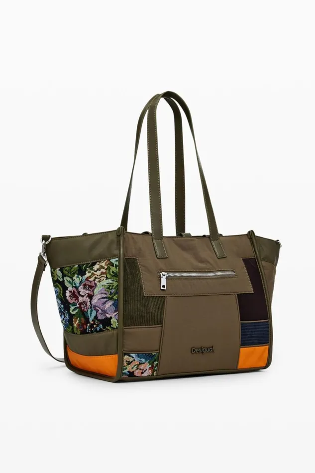Bags Women Desigual Patchwork Shopper Bag Green