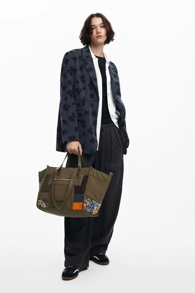 Bags Women Desigual Patchwork Shopper Bag Green