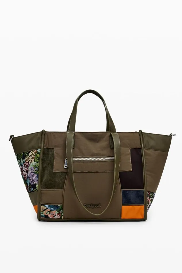 Bags Women Desigual Patchwork Shopper Bag Green
