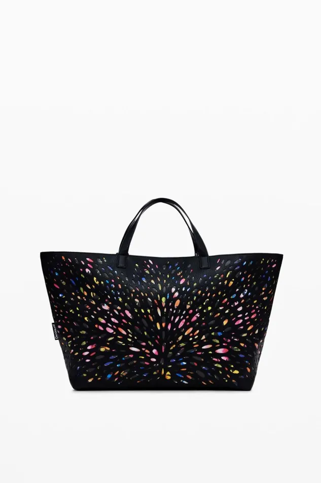 Bags Women Desigual Perforated Bag Black
