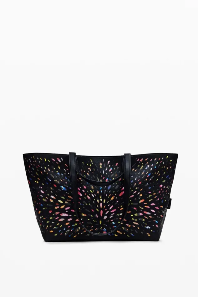 Bags Women Desigual Perforated Bag Black