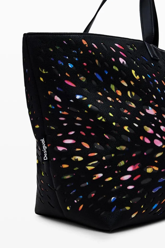 Bags Women Desigual Perforated Bag Black