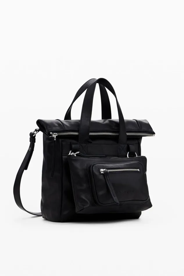 Bags Women Desigual Voyager M Leather Backpack Black
