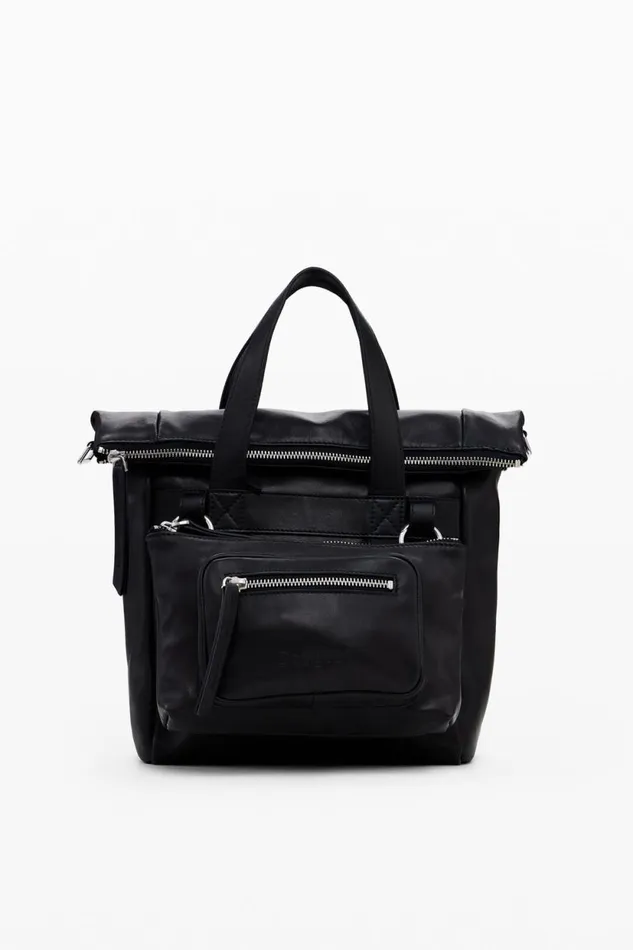Bags Women Desigual Voyager M Leather Backpack Black
