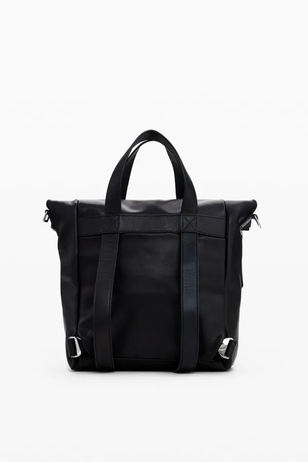 Bags Women Desigual Voyager M Leather Backpack Black